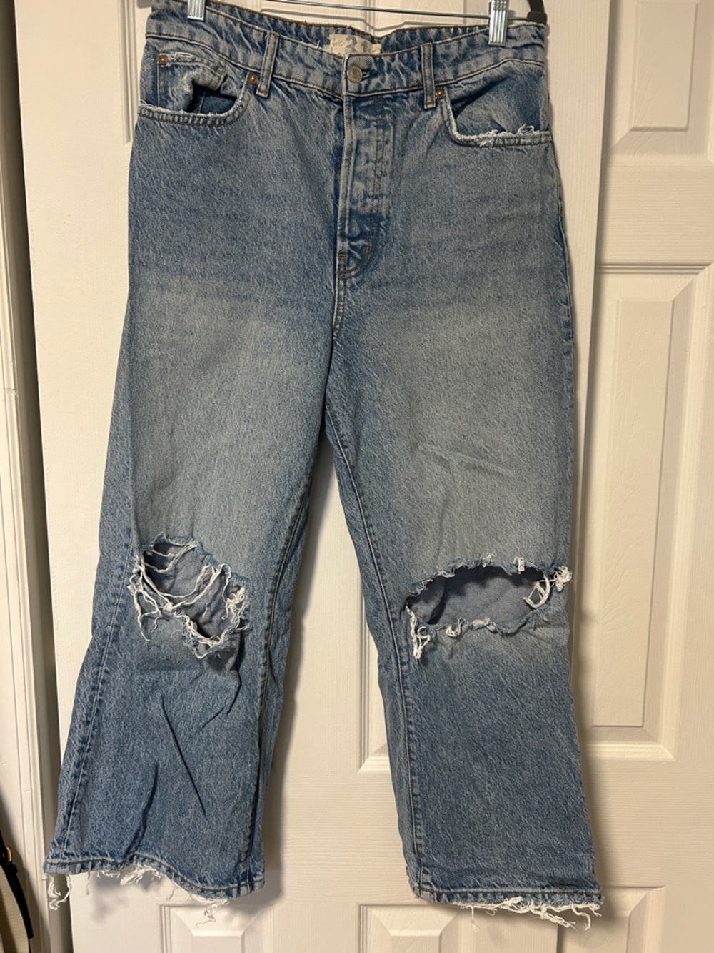 We the Free Light Wash Distressed Ripped Jeans